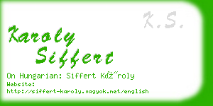 karoly siffert business card